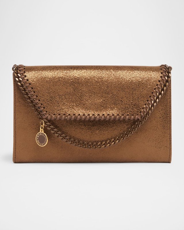 Falabella Eco Shiny Dotted Chamois Wallet on Chain